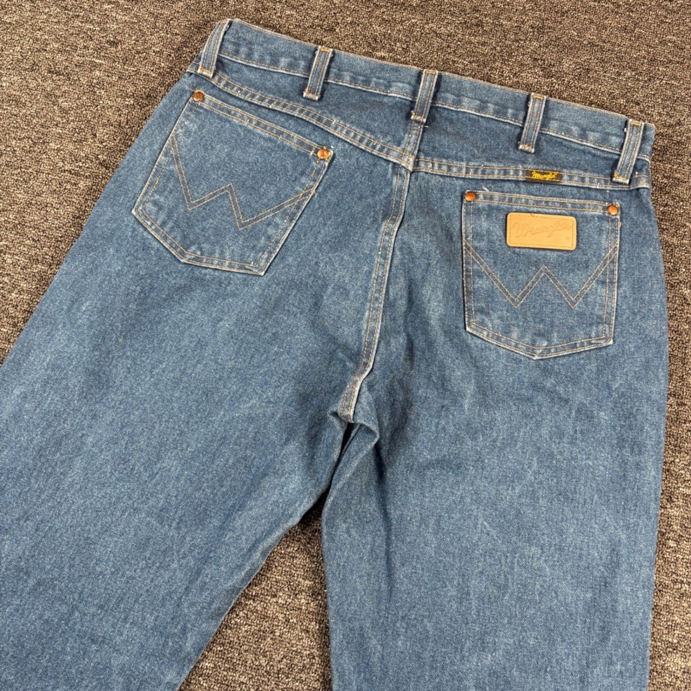 Wrangler Jeans Mens 34x32 Blue Cowboy Cut Straight Leg Denim 1013MWZPW